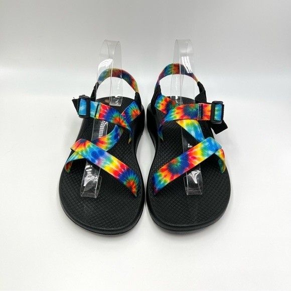 6W 6 W WIDE Chaco Women's JCH108946W Rainbow Multicolor Tie Dye Black Sandals - Picture 2 of 13